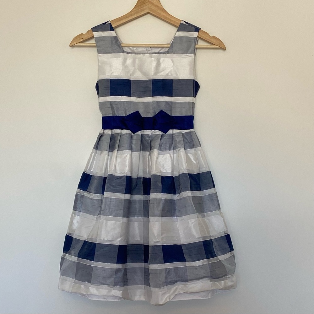 Jona Michelle Girls Blue & White Dress, Size 8, Wedding, Party, Birthday, Event